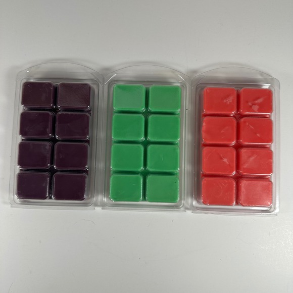 Set of 3 Natural Soy Wax Scented Cubes Black Pomegranate Cedar Apple Cinnamon - Picture 5 of 5